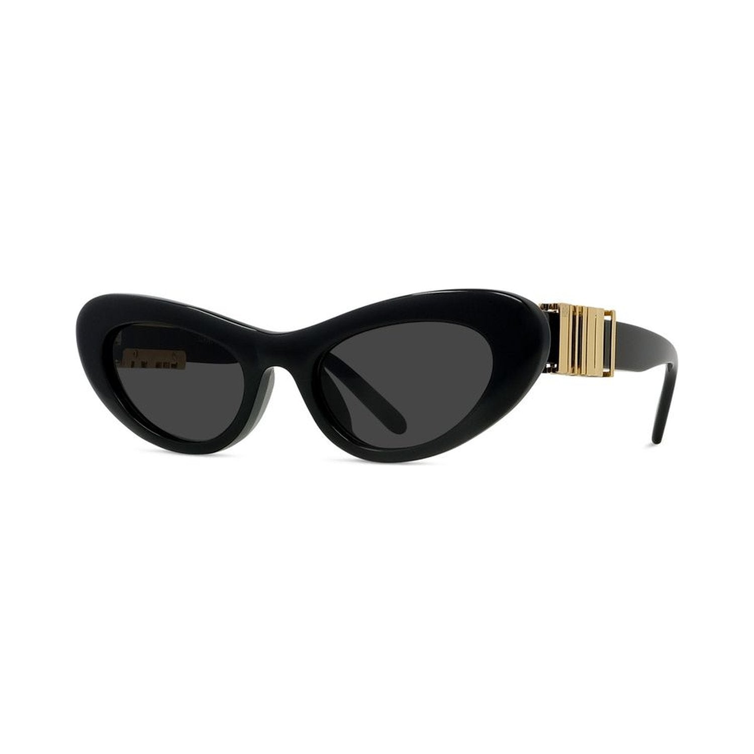 Slim Black Oval Sunglasses 01a