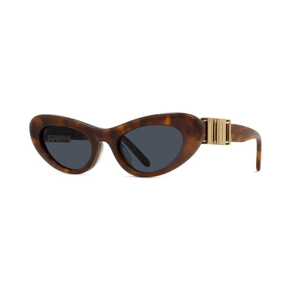 Slim Havana Oval Sunglasses