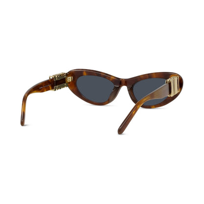 Slim Havana Oval Sunglasses
