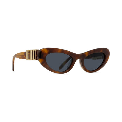 Slim Havana Oval Sunglasses