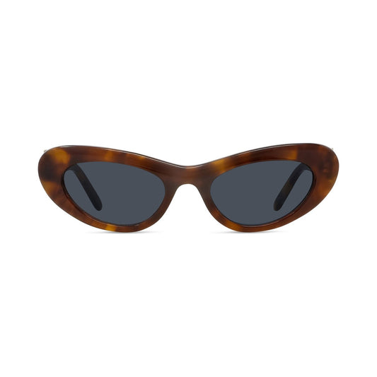 Slim Havana Oval Sunglasses