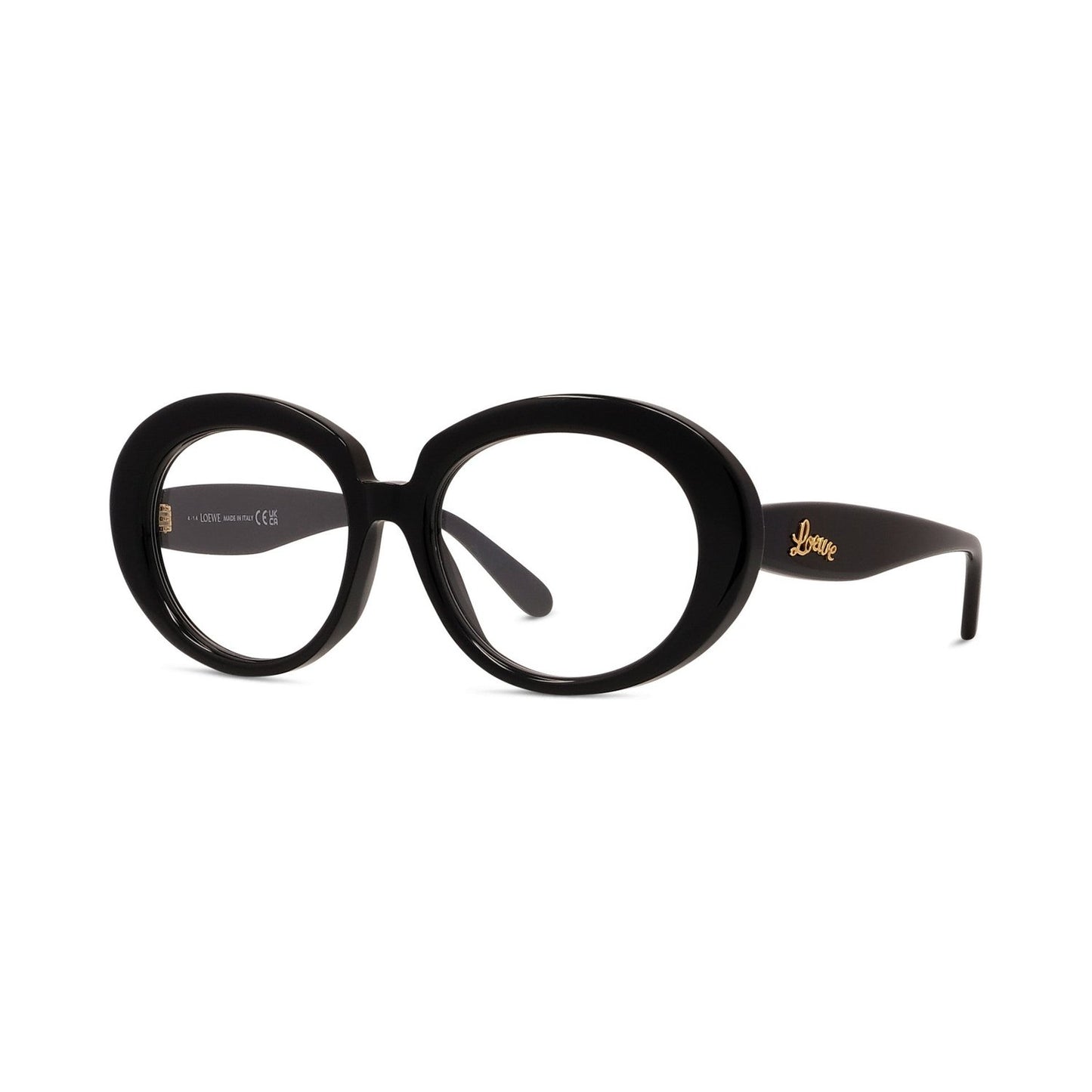 Curvy Black Oval Eyeglasses