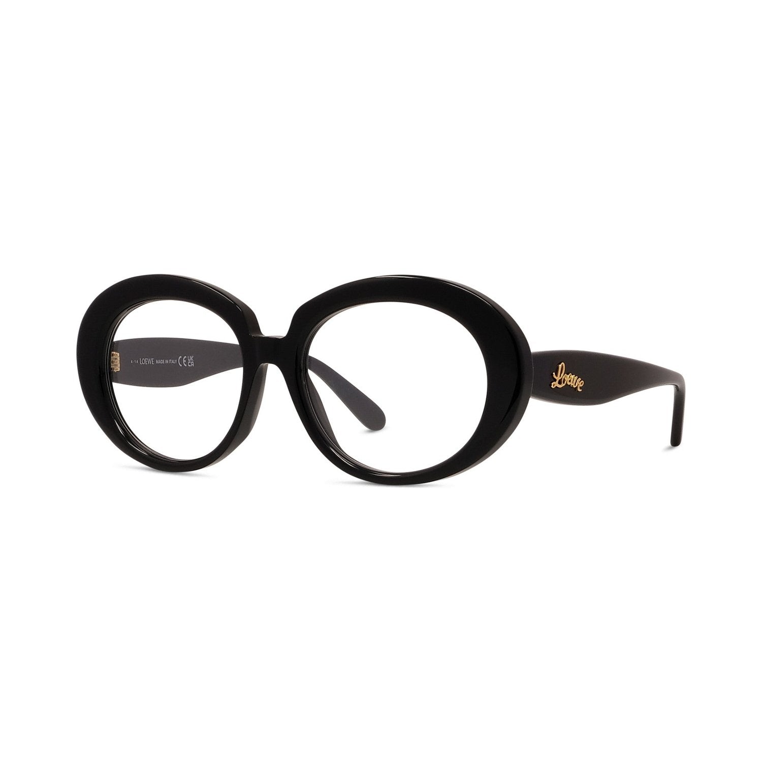 Curvy Black Oval Eyeglasses