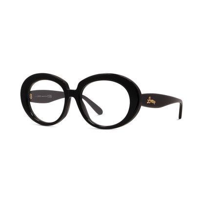 Curvy Black Oval Eyeglasses
