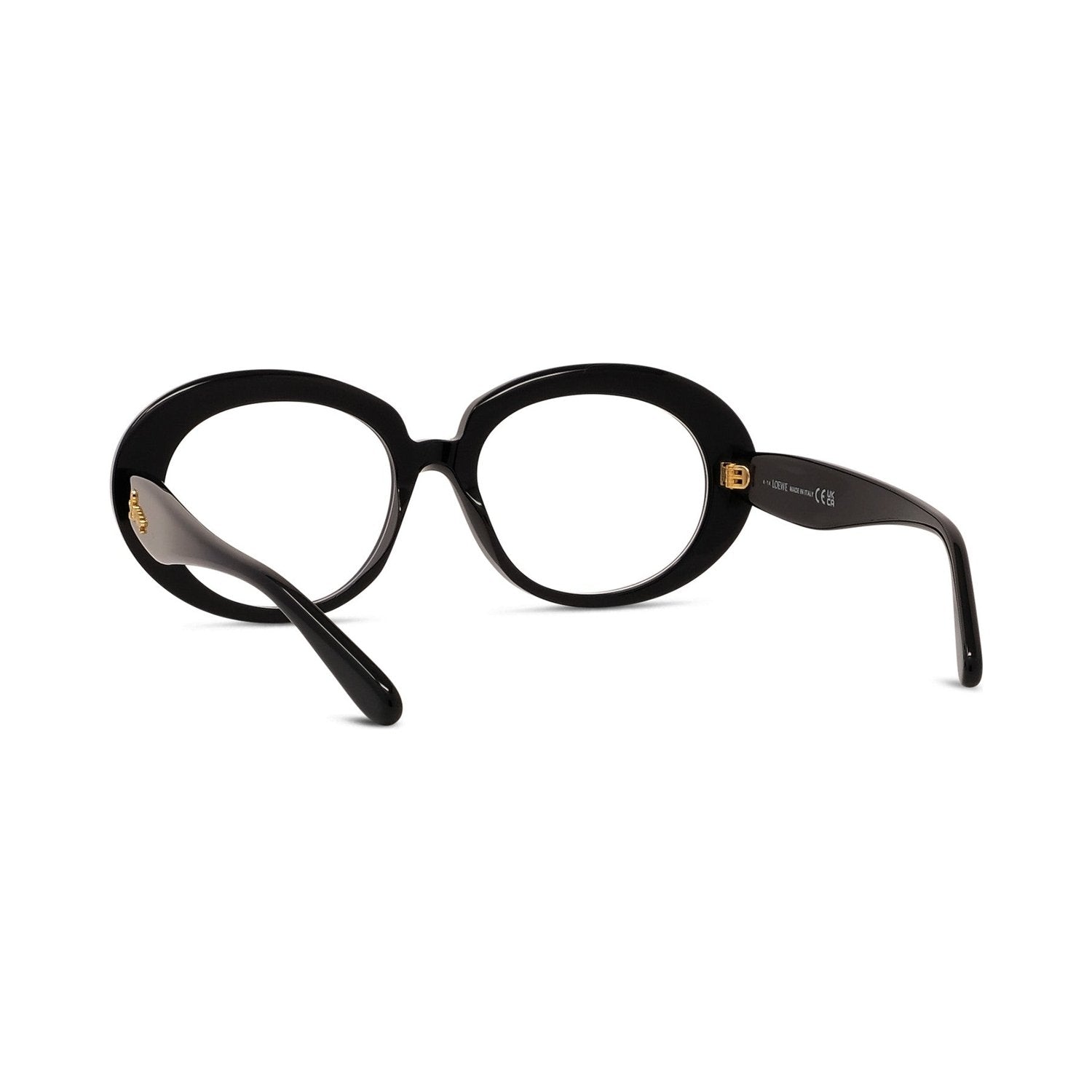 Curvy Black Oval Eyeglasses