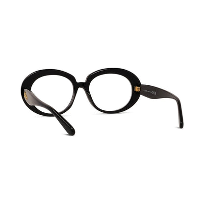 Curvy Black Oval Eyeglasses
