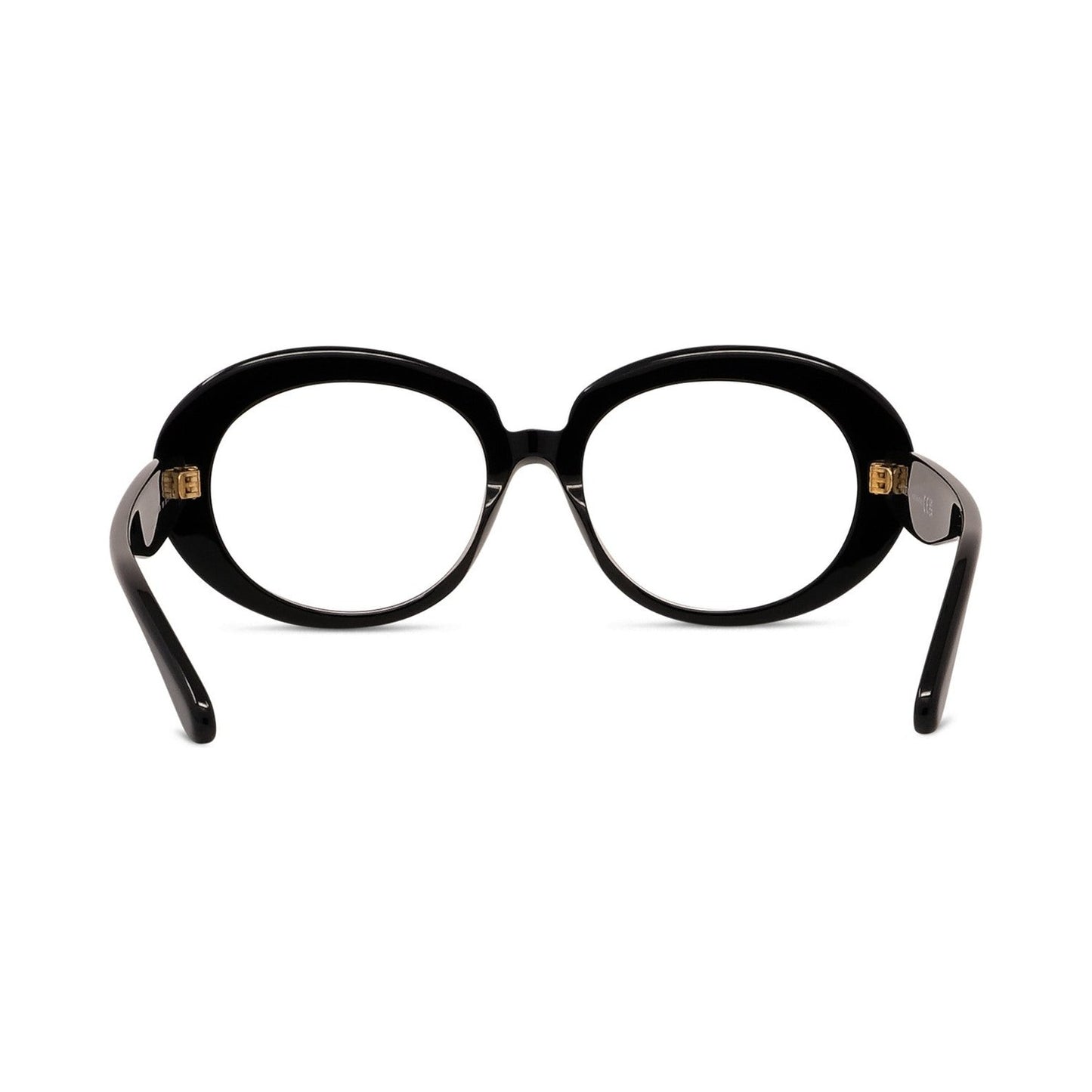 Curvy Black Oval Eyeglasses