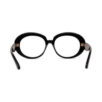 Curvy Black Oval Eyeglasses