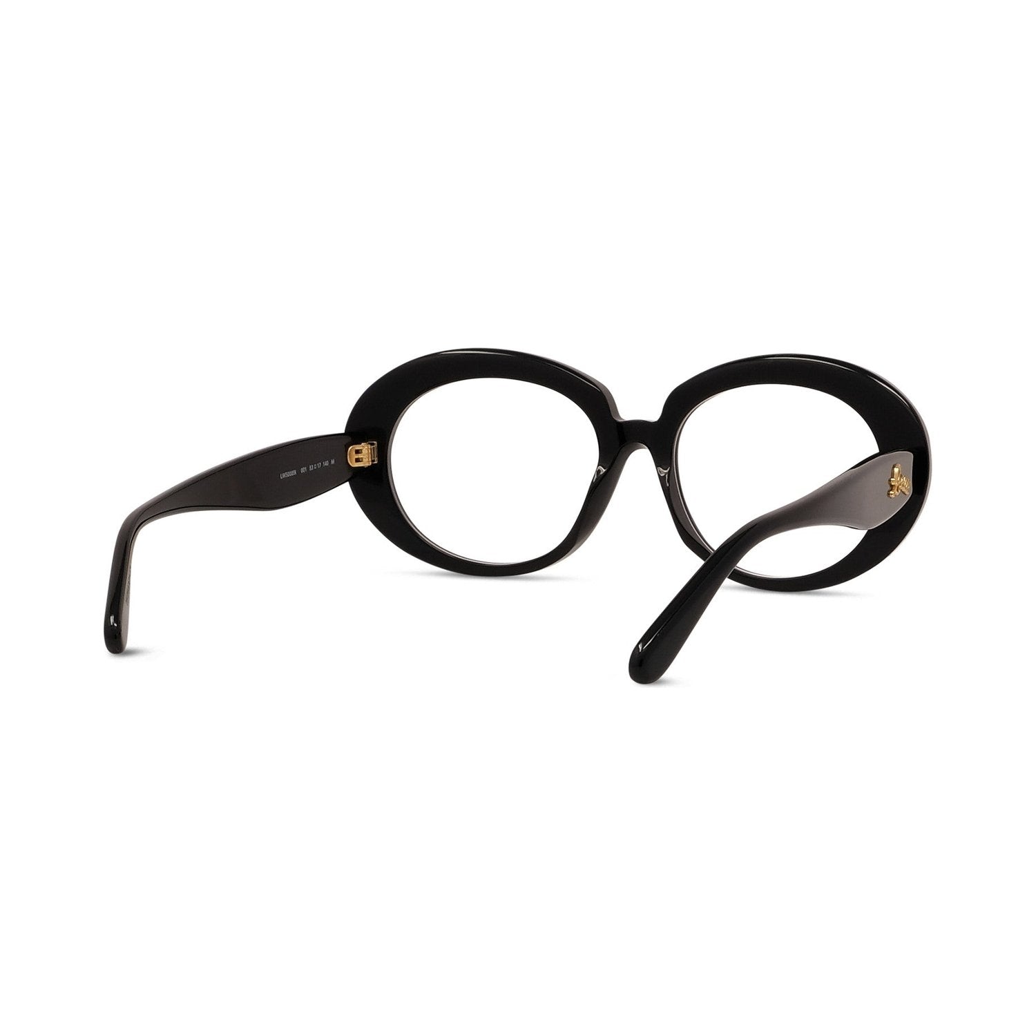 Curvy Black Oval Eyeglasses