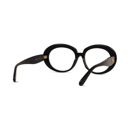 Curvy Black Oval Eyeglasses
