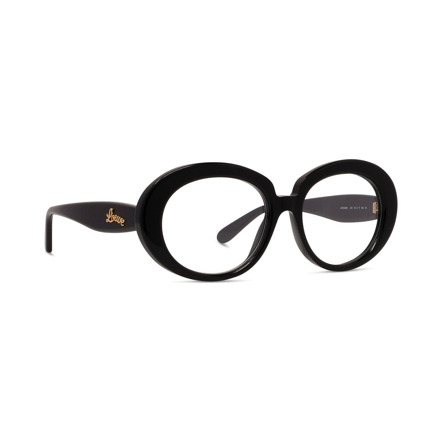 Curvy Black Oval Eyeglasses