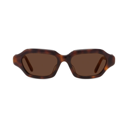Slim Havana Rectangular Sunglasses
