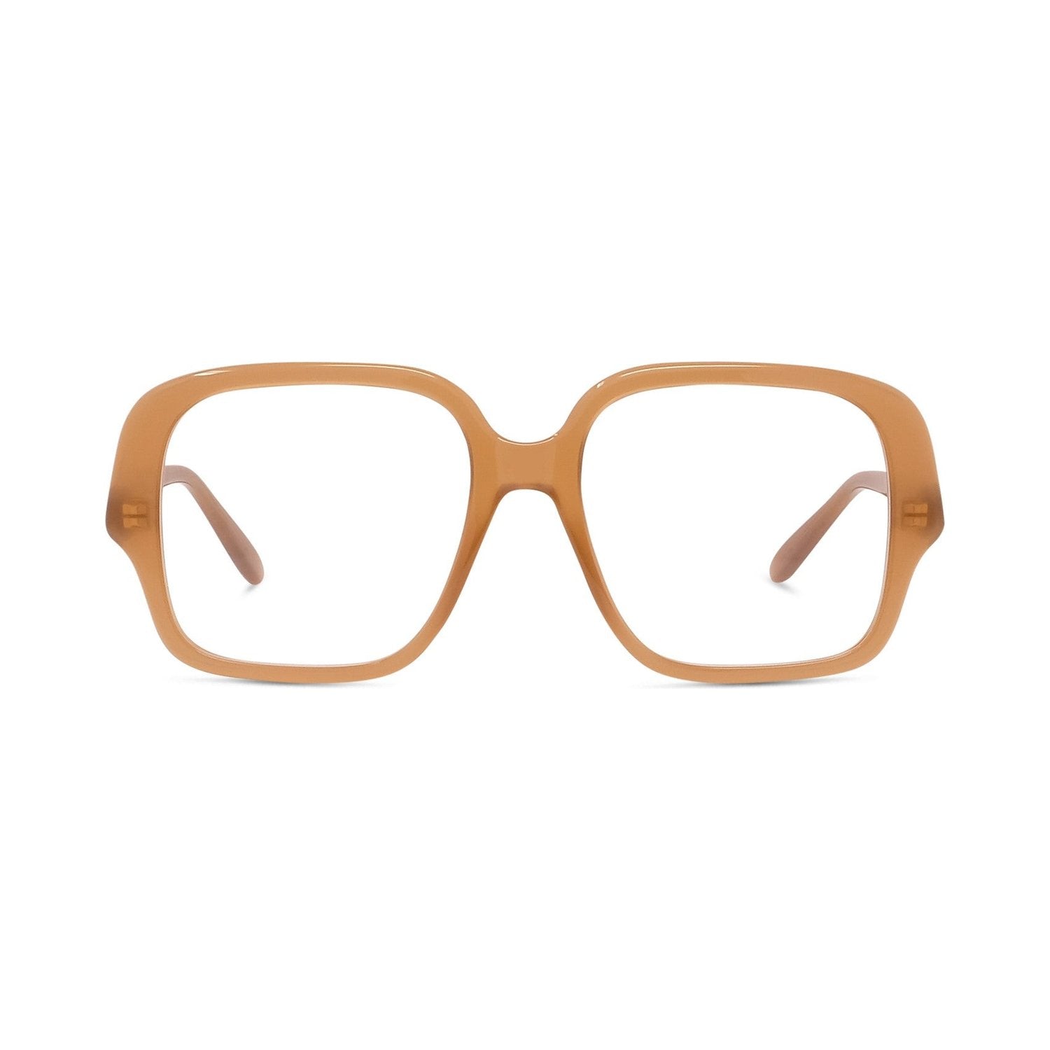 Slim Brown Square Eyeglasses