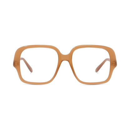 Slim Brown Square Eyeglasses