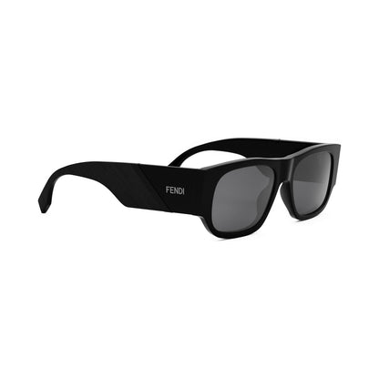Fendi Diagonal Black Rectangular Sunglasses