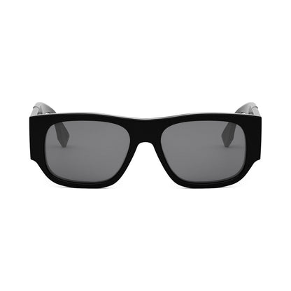 Fendi Diagonal Black Rectangular Sunglasses