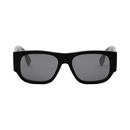 Fendi Diagonal Black Rectangular Sunglasses