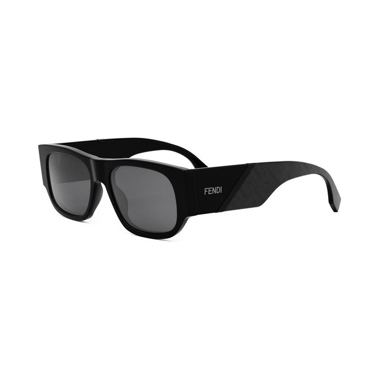 Fendi Diagonal Black Rectangular Sunglasses