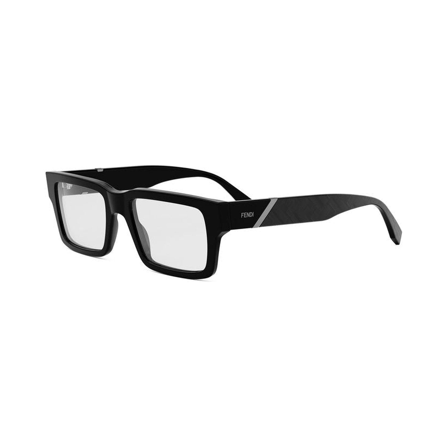 Fendi Diagonal Black Rectangular Eyeglasses