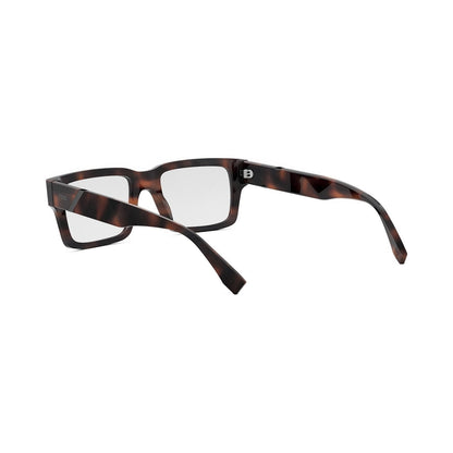 Fendi Diagonal Havana Rectangular Eyeglasses