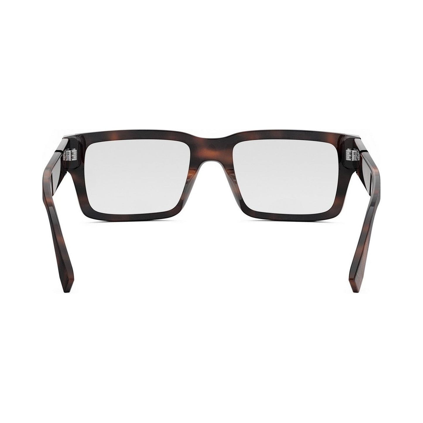 Fendi Diagonal Havana Rectangular Eyeglasses