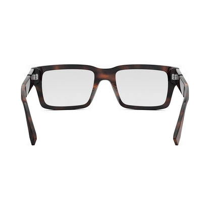 Fendi Diagonal Havana Rectangular Eyeglasses