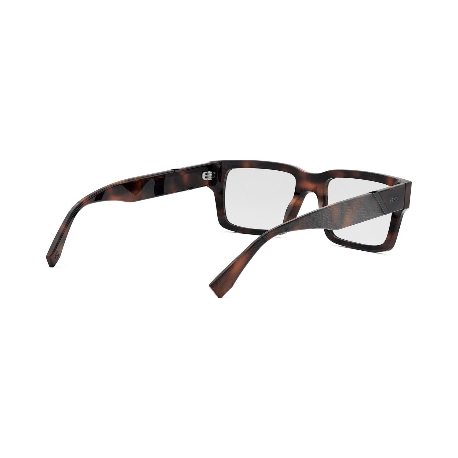 Fendi Diagonal Havana Rectangular Eyeglasses