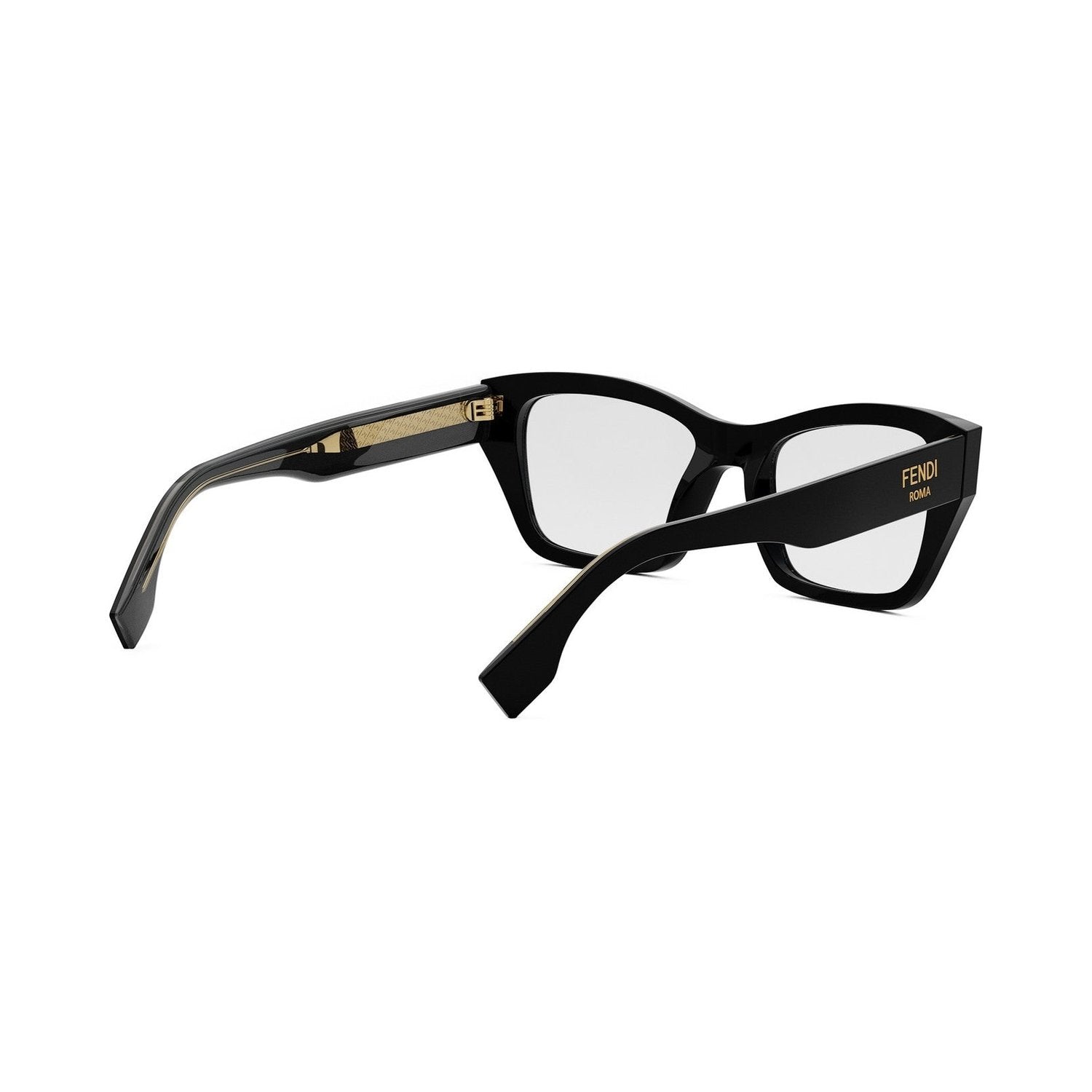 Fendi Roma Black Rectangular Eyeglasses