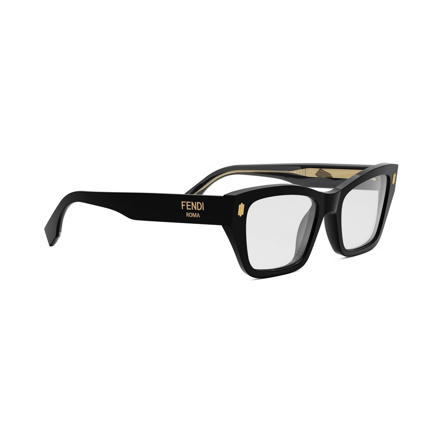 Fendi Roma Black Rectangular Eyeglasses