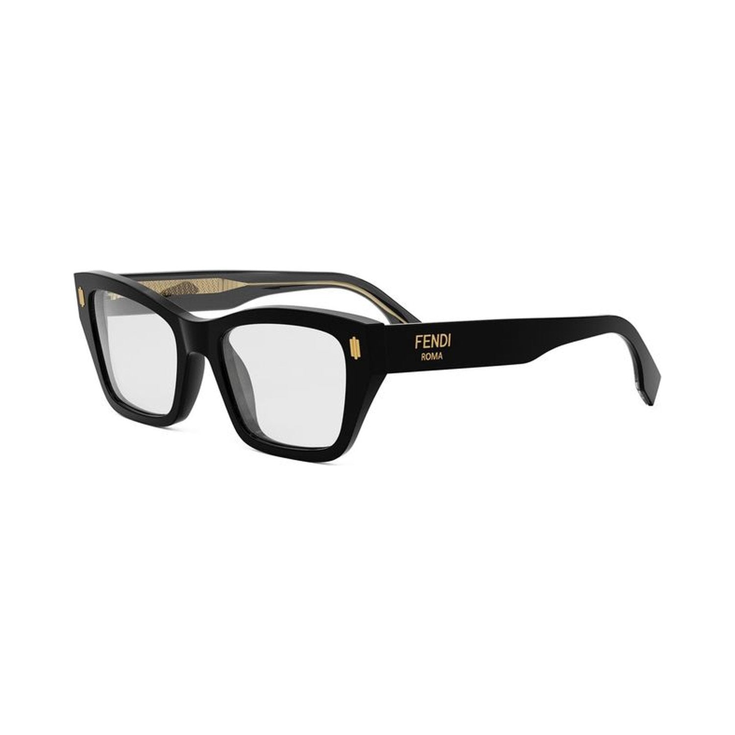 Fendi Roma Black Rectangular Eyeglasses