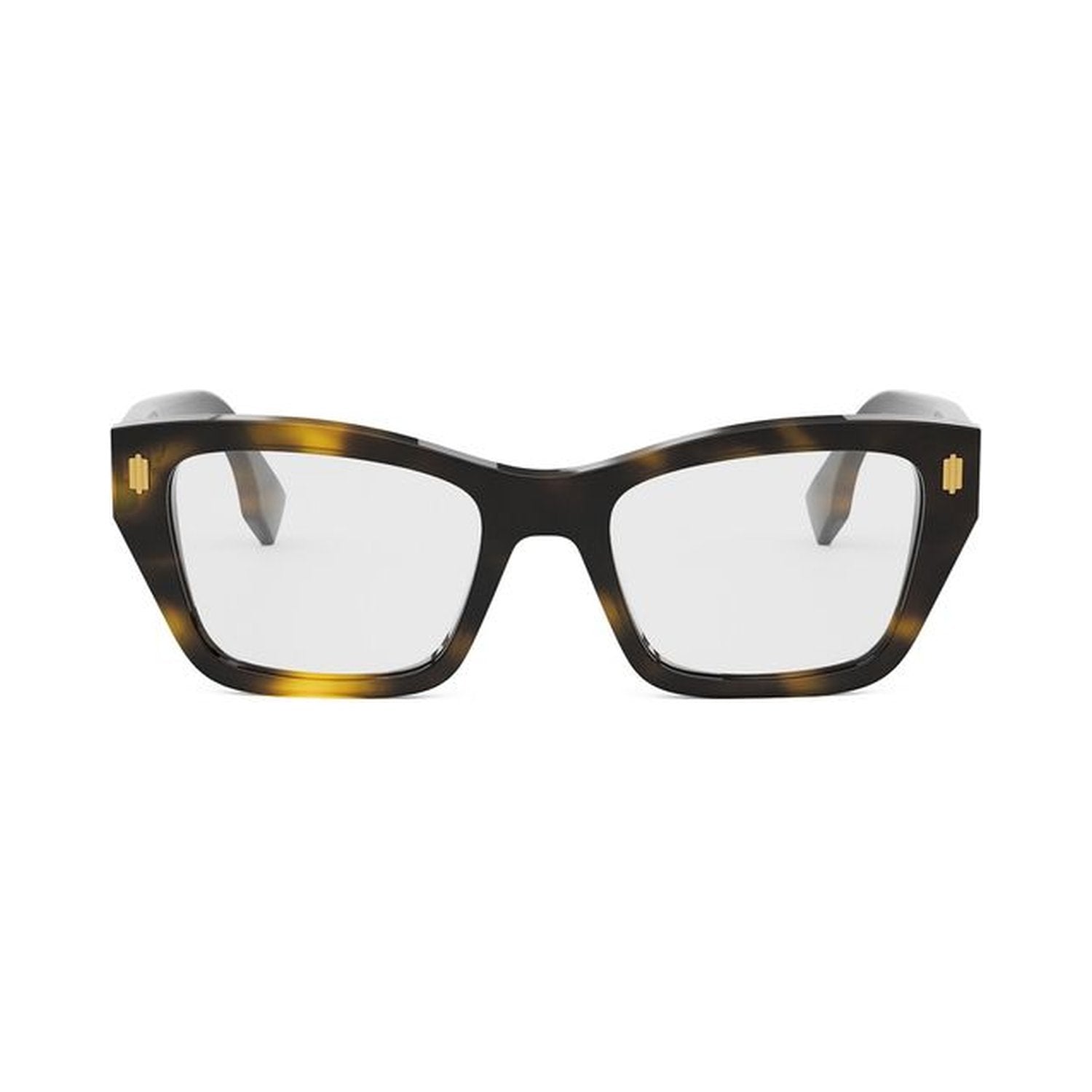 Fendi Roma Havana Rectangular Eyeglasses