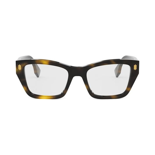Fendi Roma Havana Rectangular Eyeglasses