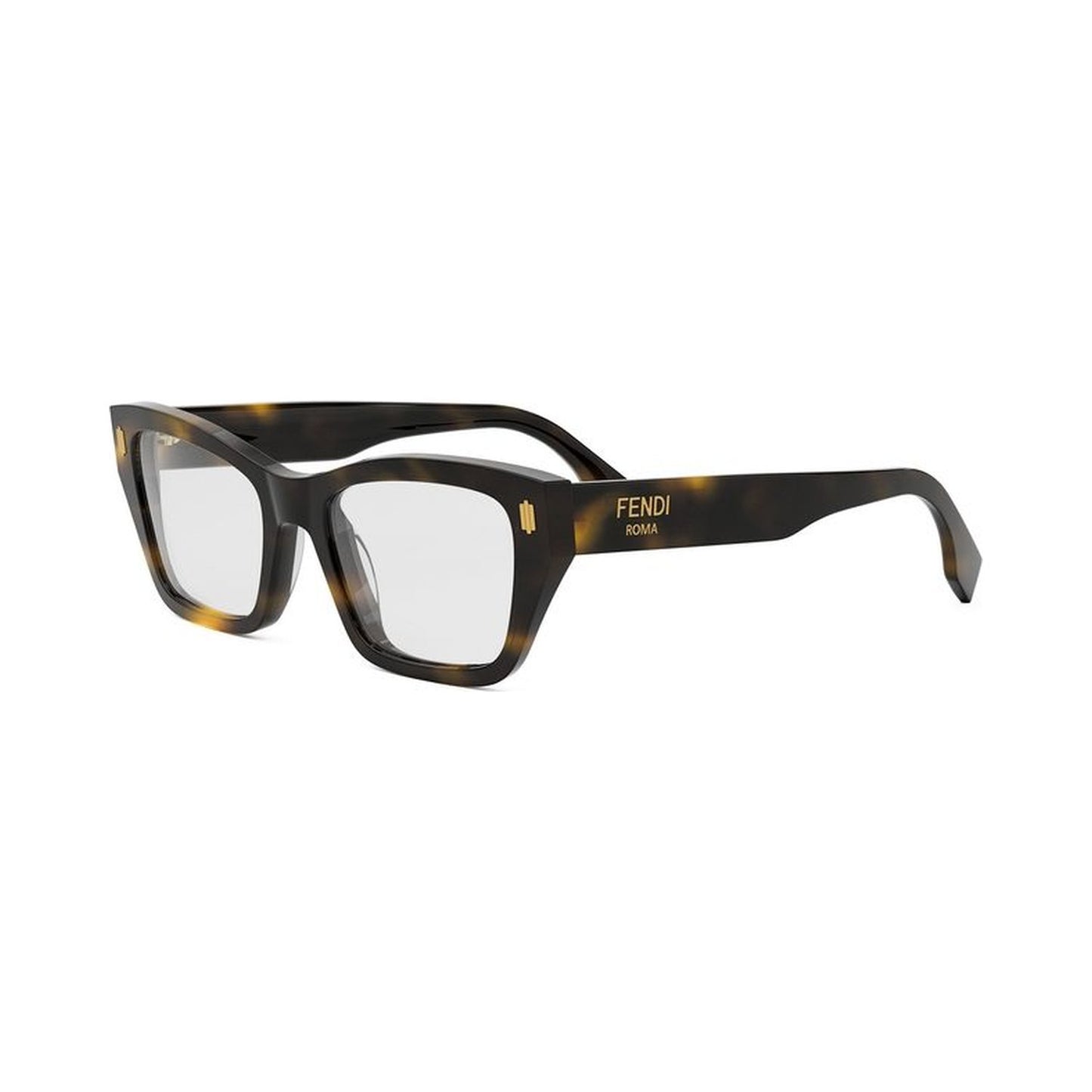 Fendi Roma Havana Rectangular Eyeglasses