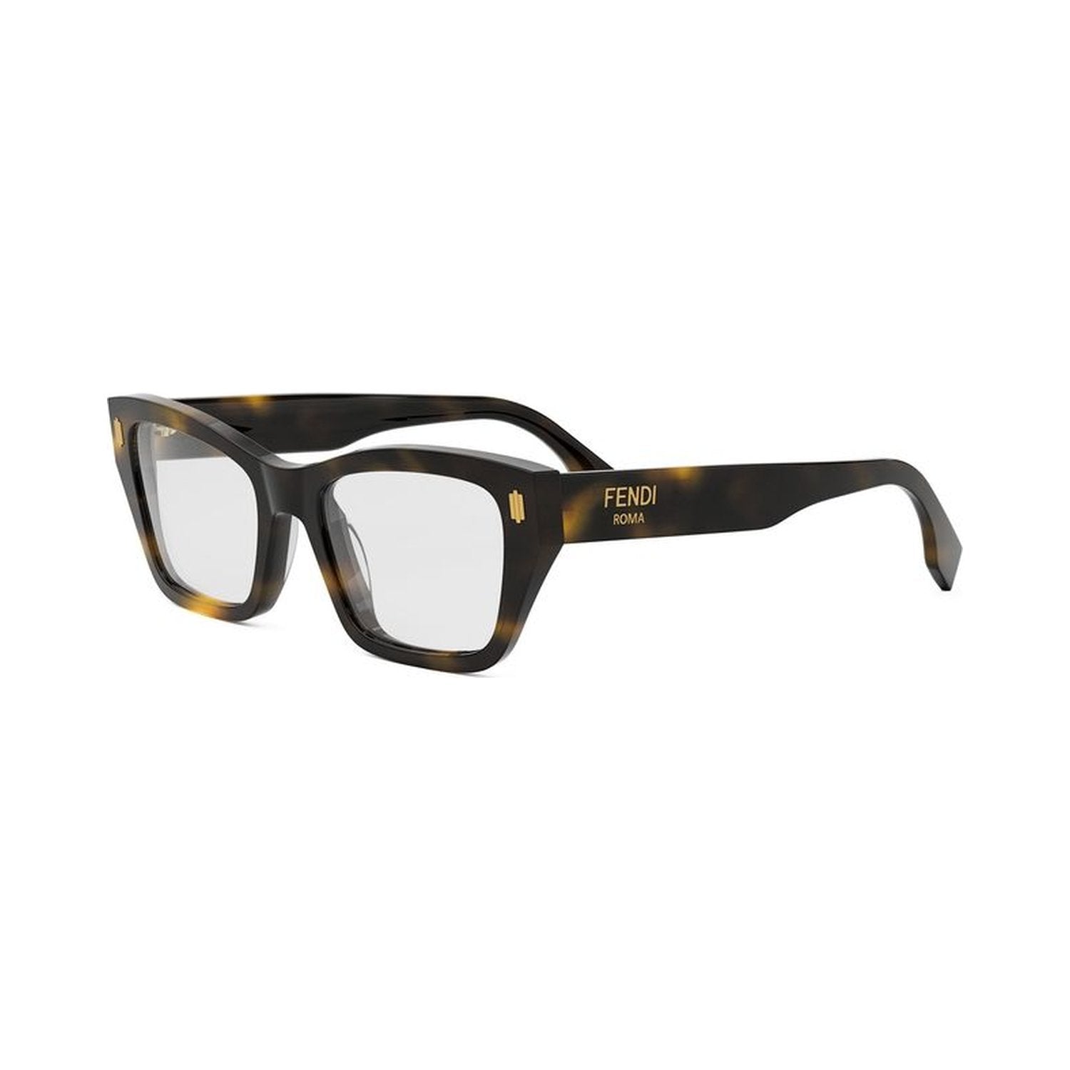 Fendi Roma Havana Rectangular Eyeglasses