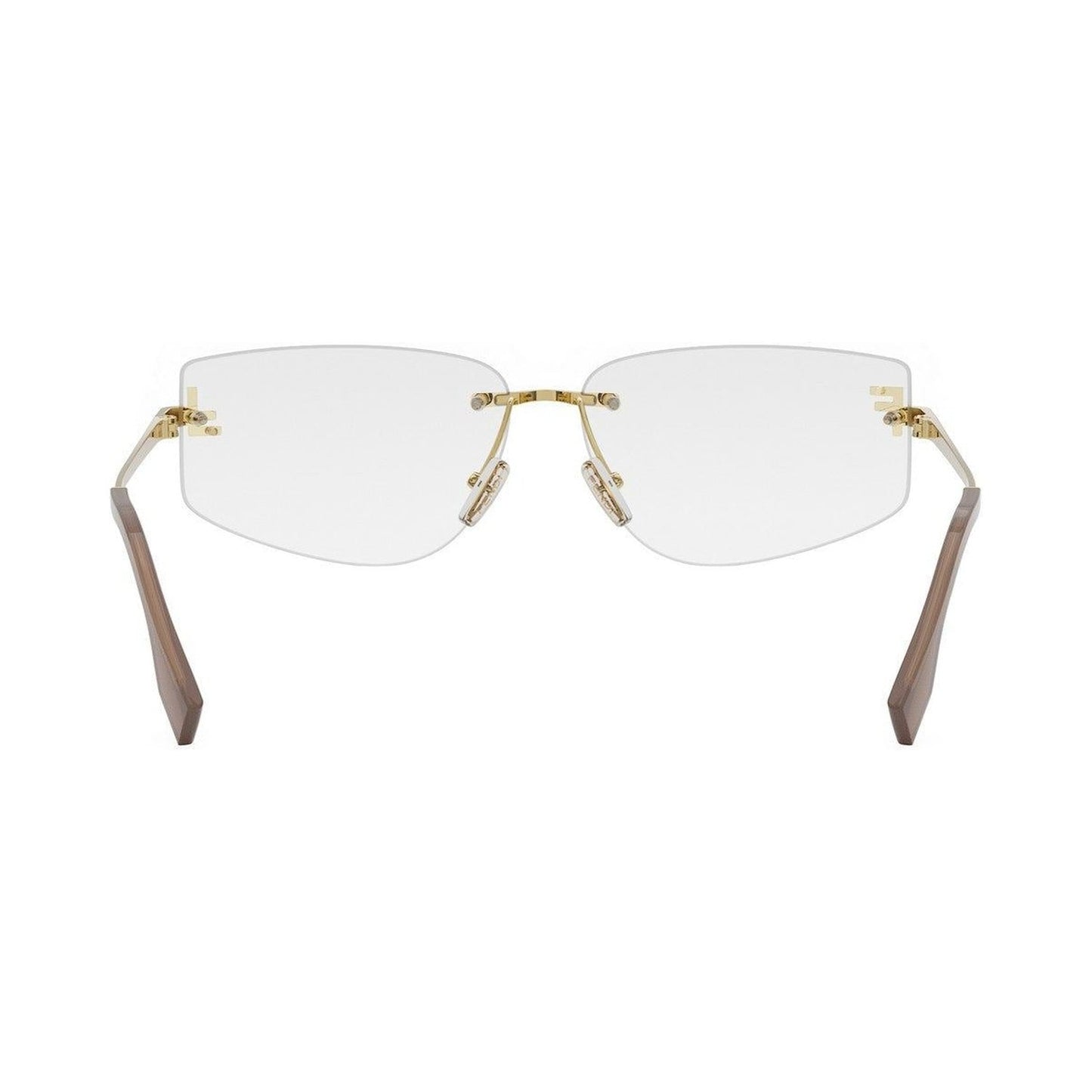 Fendi First Crystal Gold Geometric Eyeglasses