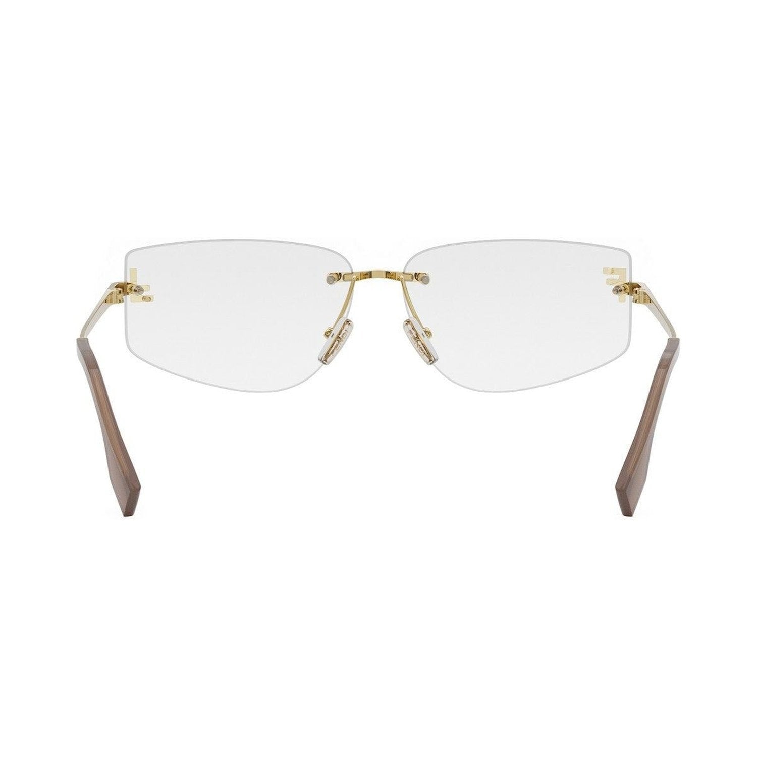 Fendi First Crystal Gold Geometric Eyeglasses