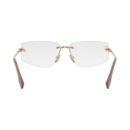 Fendi First Crystal Gold Geometric Eyeglasses