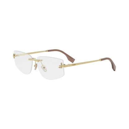 Fendi First Crystal Gold Geometric Eyeglasses