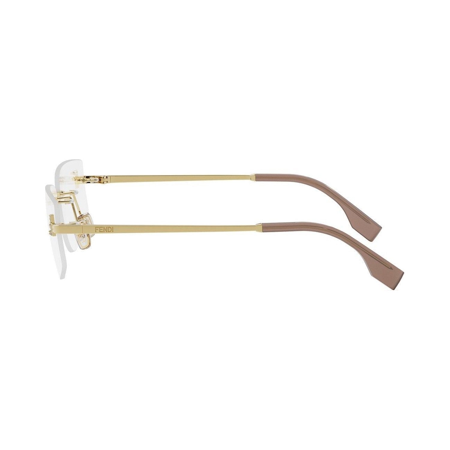 Fendi First Crystal Gold Geometric Eyeglasses