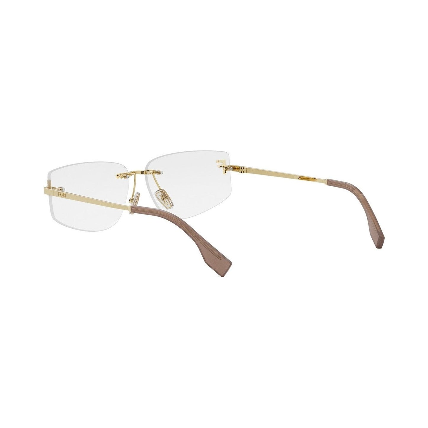 Fendi First Crystal Gold Geometric Eyeglasses