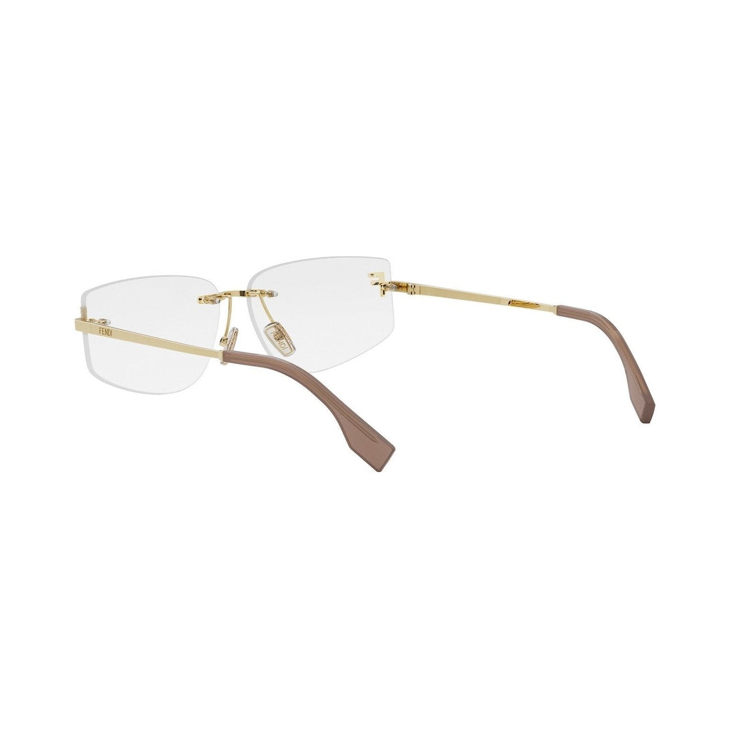 Fendi First Crystal Gold Geometric Eyeglasses