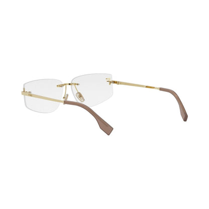 Fendi First Crystal Gold Geometric Eyeglasses