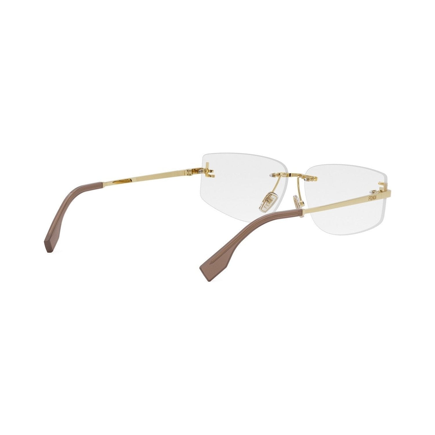 Fendi First Crystal Gold Geometric Eyeglasses
