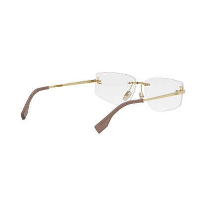 Fendi First Crystal Gold Geometric Eyeglasses