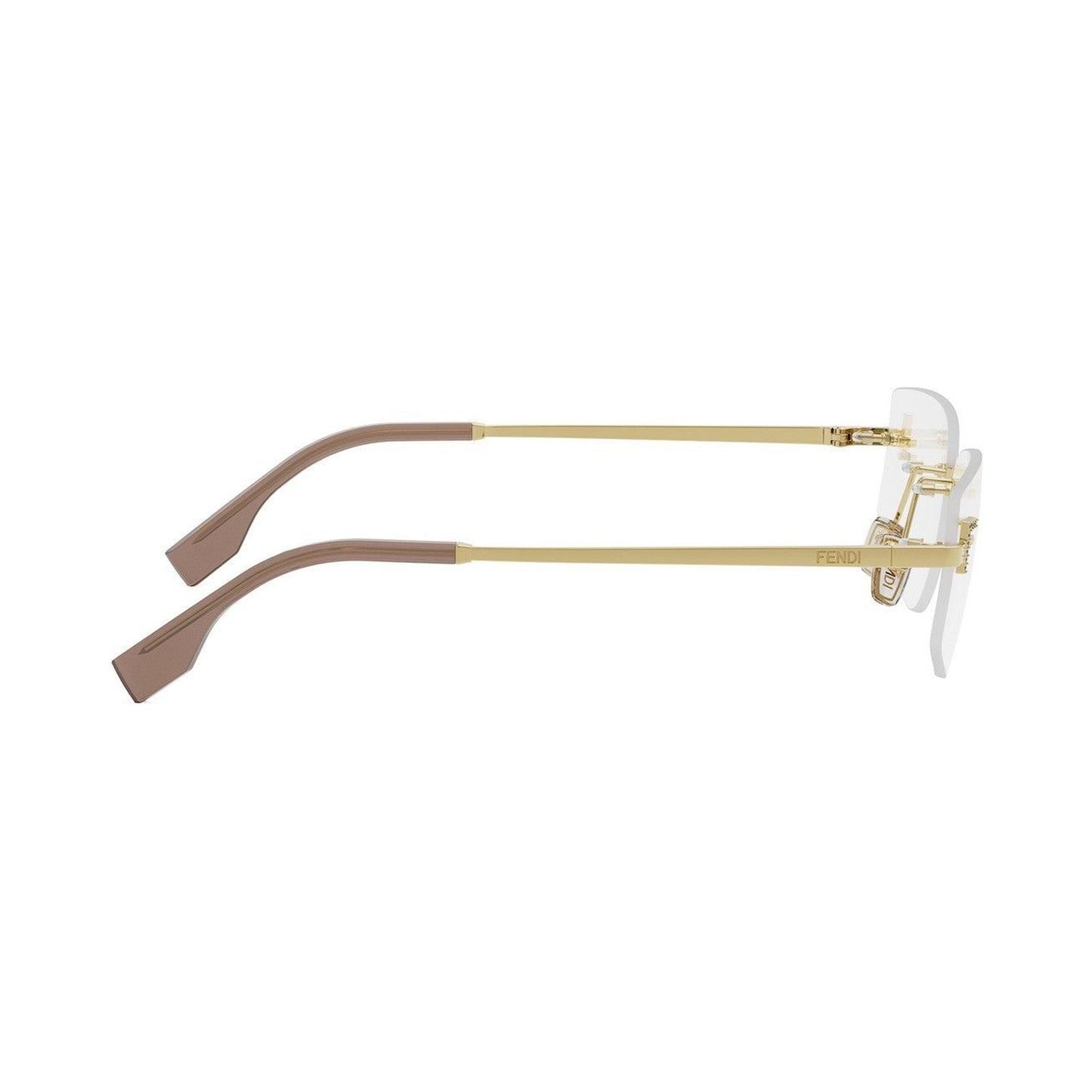 Fendi First Crystal Gold Geometric Eyeglasses