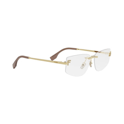 Fendi First Crystal Gold Geometric Eyeglasses