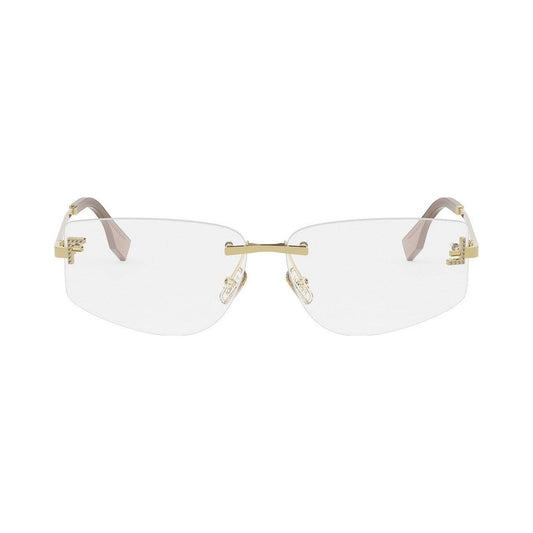 Fendi First Crystal Gold Geometric Eyeglasses