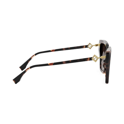 FF Diamonds Havana Square Sunglasses