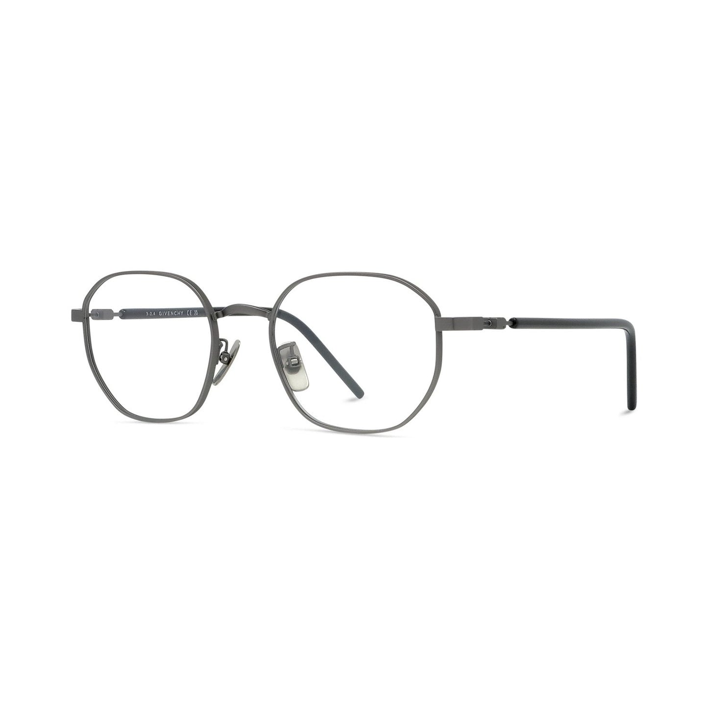 Titanium Silver Geometric Eyeglasses