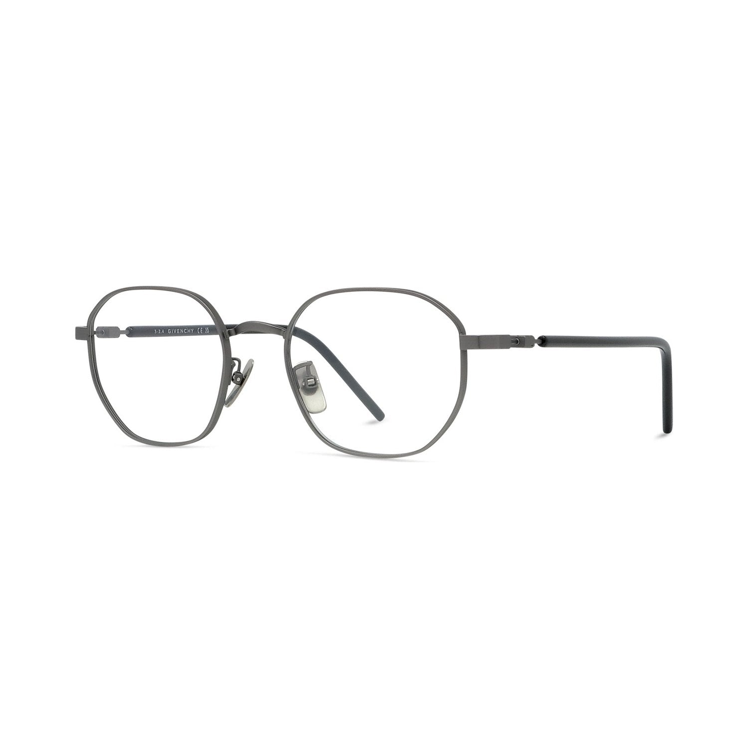 Titanium Silver Geometric Eyeglasses